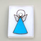 blue stained glass angel decorations