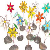 stained glass flower ornaments