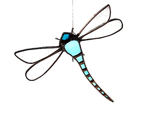 stain glass blue dragonfly
