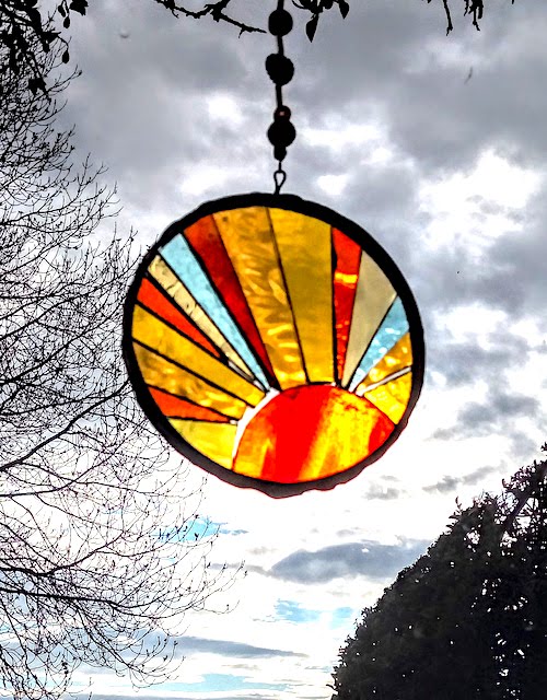 sunrise circle stained glass decoration